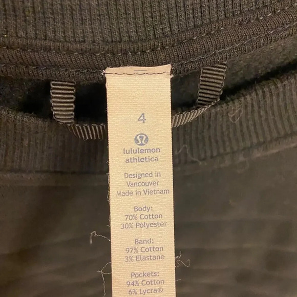 Lululemon Fleece Be True Crew Pullover Sweater Black Size 4 - Picture 9 of 9